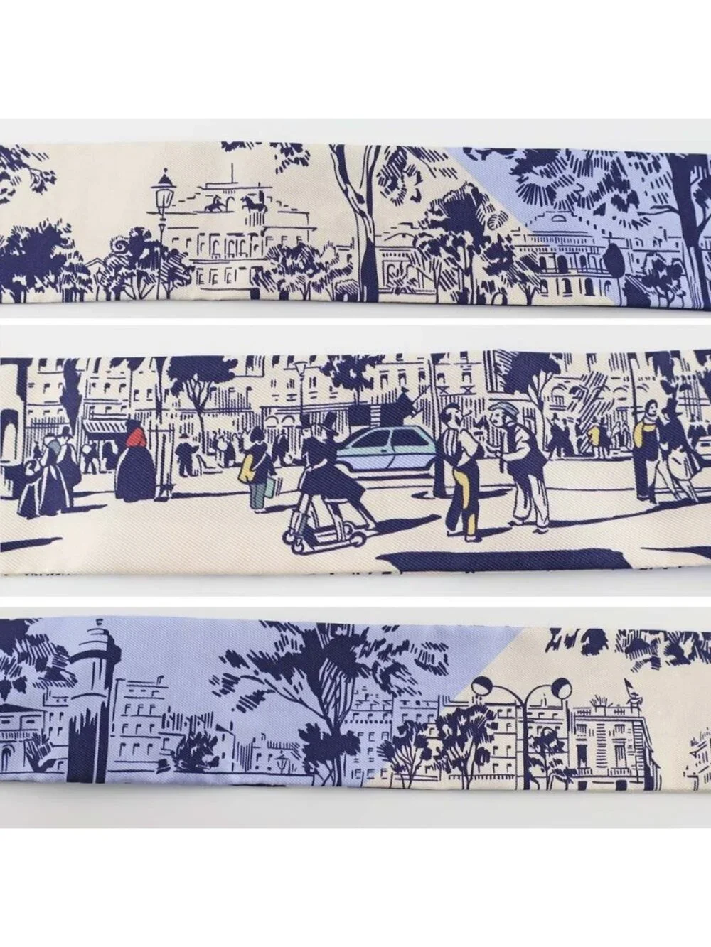 ★SOLD★ Hermes Heaven Twill From the Shadow of the Boulevard Blue Yellow Silk - Picture 8 of 10